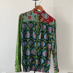 Colorful Long Sleeve Button-Up Shirt